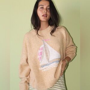 ⛵️Bailey Rose Butter Sailboat Sweater S